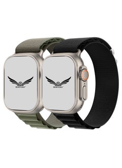 BORTONY Apple Watch Band Alpine Loop Band 38mm 40mm 41mm Pack of 2 for Men Women Nylon Woven Sport Strap Compatible with iWatch Series 8 Ultra 7 SE 6 5 4 3 2 1  - Image 1