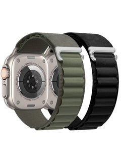 BORTONY Apple Watch Band Alpine Loop Band 38mm 40mm 41mm Pack of 2 for Men Women Nylon Woven Sport Strap Compatible with iWatch Series 8 Ultra 7 SE 6 5 4 3 2 1  - Image 2