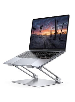Lamicall Adjustable Laptop Stand Portable Laptop Riser Aluminum Laptop Stand For Desk Foldable Ergonomic Computer Notebook Stand Holder For Macbook Air Pro Dell Xps Hp 10 17.3 Silver  - Image 1