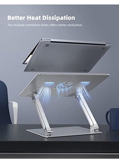 Lamicall Adjustable Laptop Stand Portable Laptop Riser Aluminum Laptop Stand For Desk Foldable Ergonomic Computer Notebook Stand Holder For Macbook Air Pro Dell Xps Hp 10 17.3 Silver  - Image 3
