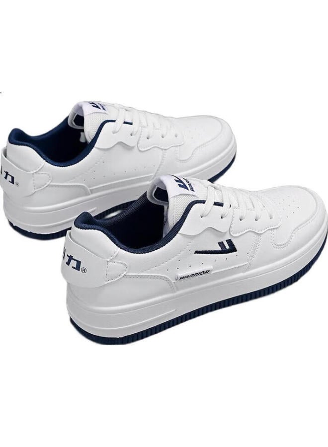 Warrior Men'S Casual Shoes Spring And Autumn Breathable Low-Top Men'S Shoes All-Match Sports White Shoes 1278M White Blue Size 43 - Image 3