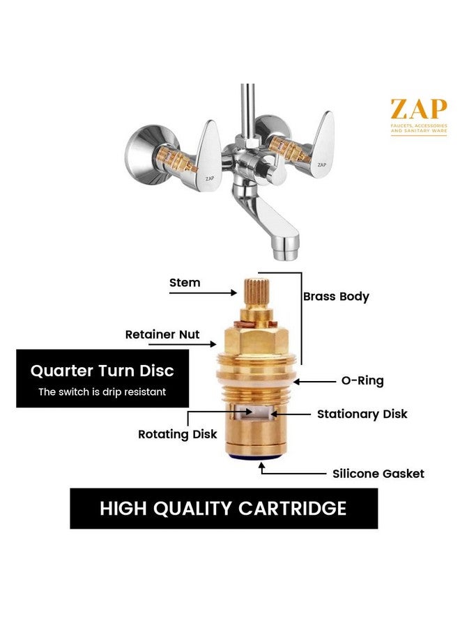 ZAP Brezza Brass Wall Mixer with 125MM Overhead Bend Pipe | Chrome Finish Bathroom Wall Mixer Tap | 2-in-1 Wall Mounted Bath Fitting | Durable Brass Construction - Image 5