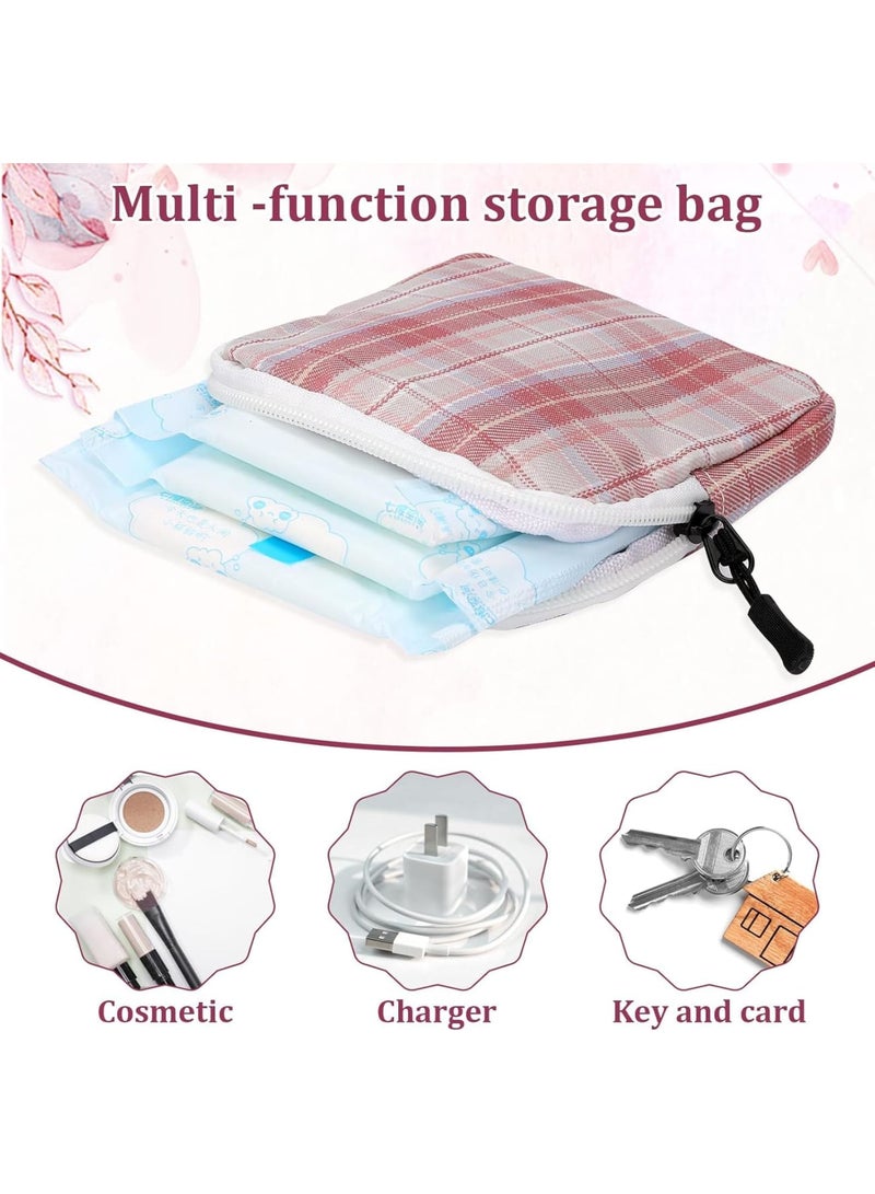 SOLARAE 3 Pcs Sanitary Napkin Storage Bag, Period Pouch, Period Bag, Lattice Feminine Menstrual Pad Tampon Storage Pouch, Portable Sanitary Pads Pouches First Period Bag for Teen Girls Women Ladies - Image 3