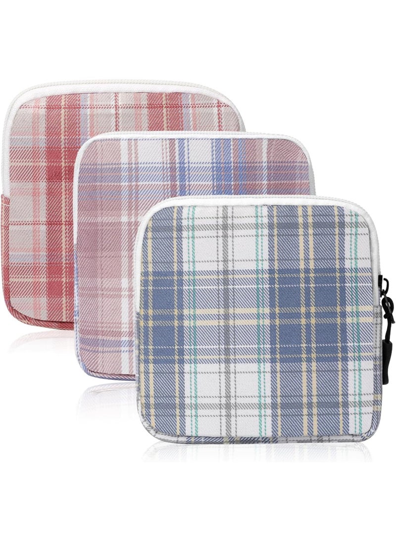 SOLARAE 3 Pcs Sanitary Napkin Storage Bag, Period Pouch, Period Bag, Lattice Feminine Menstrual Pad Tampon Storage Pouch, Portable Sanitary Pads Pouches First Period Bag for Teen Girls Women Ladies - Image 1
