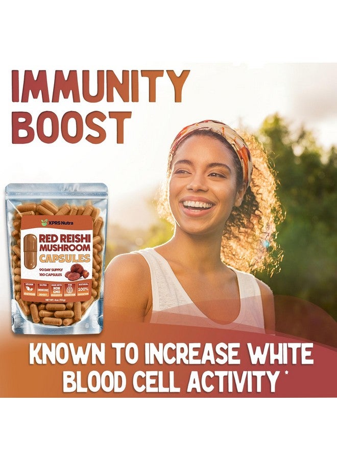 XPRS Nutra Reishi Mushroom Capsules - 180 Count Red Reishi Mushroom Capsules - 3 Month Supply Real Mushrooms Reishi Supplement Pills for Cognitive and Immune Boost - Mushroom Reishi Hongo Reishi Organico - Image 2