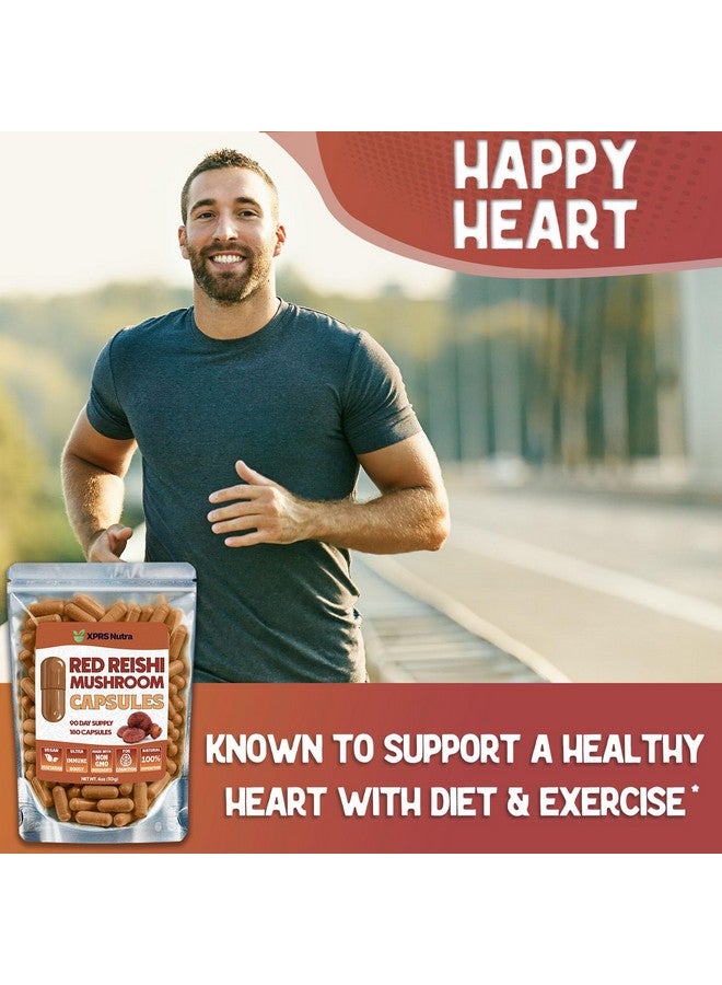 XPRS Nutra Reishi Mushroom Capsules - 180 Count Red Reishi Mushroom Capsules - 3 Month Supply Real Mushrooms Reishi Supplement Pills for Cognitive and Immune Boost - Mushroom Reishi Hongo Reishi Organico - Image 4