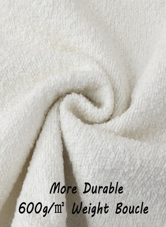 FUTEI Pack of 2 White Decorative Throw Pillow Covers 18x18 Inch Soft Cozy Solid Boucle Textured Cushion Case,Modern Home Decor for Couch Bed Living Room - Image 2