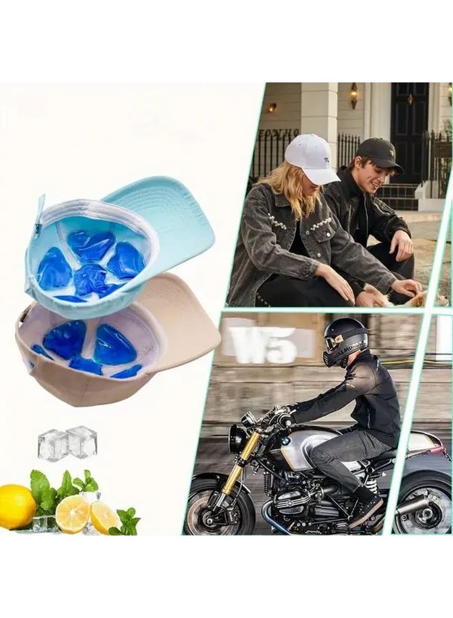White PVC Cooling Gel Pad Reusable For Sports Fitness Travel Helmets Hands Legs - Image 4