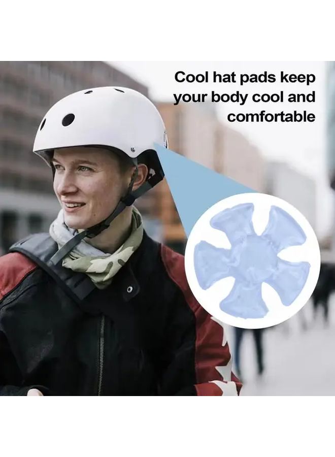 White PVC Cooling Gel Pad Reusable For Sports Fitness Travel Helmets Hands Legs - Image 2