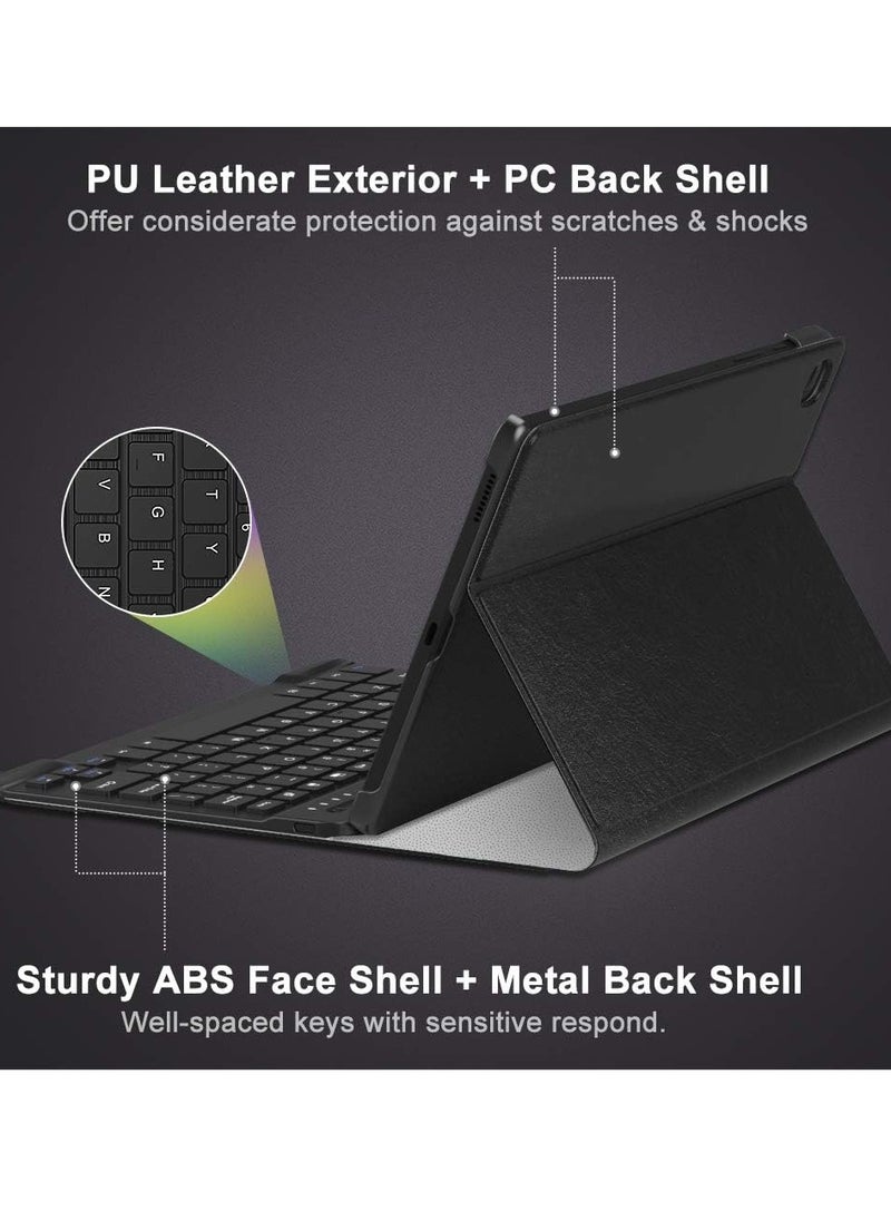 Generic Keyboard Case Compatible with Galaxy Tab S6 Lite 2020, PU Tablet Cover Shell Case with Removable Wireless Keyboard Fit Samsung Galaxy Tab S6 Lite 10.4 2020 SM-P610/P615, Black  - Image 5