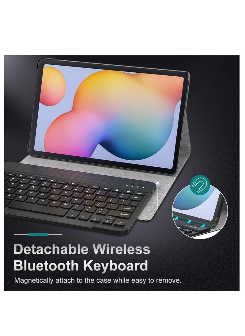 Generic Keyboard Case Compatible with Galaxy Tab S6 Lite 2020, PU Tablet Cover Shell Case with Removable Wireless Keyboard Fit Samsung Galaxy Tab S6 Lite 10.4 2020 SM-P610/P615, Black  - Image 4