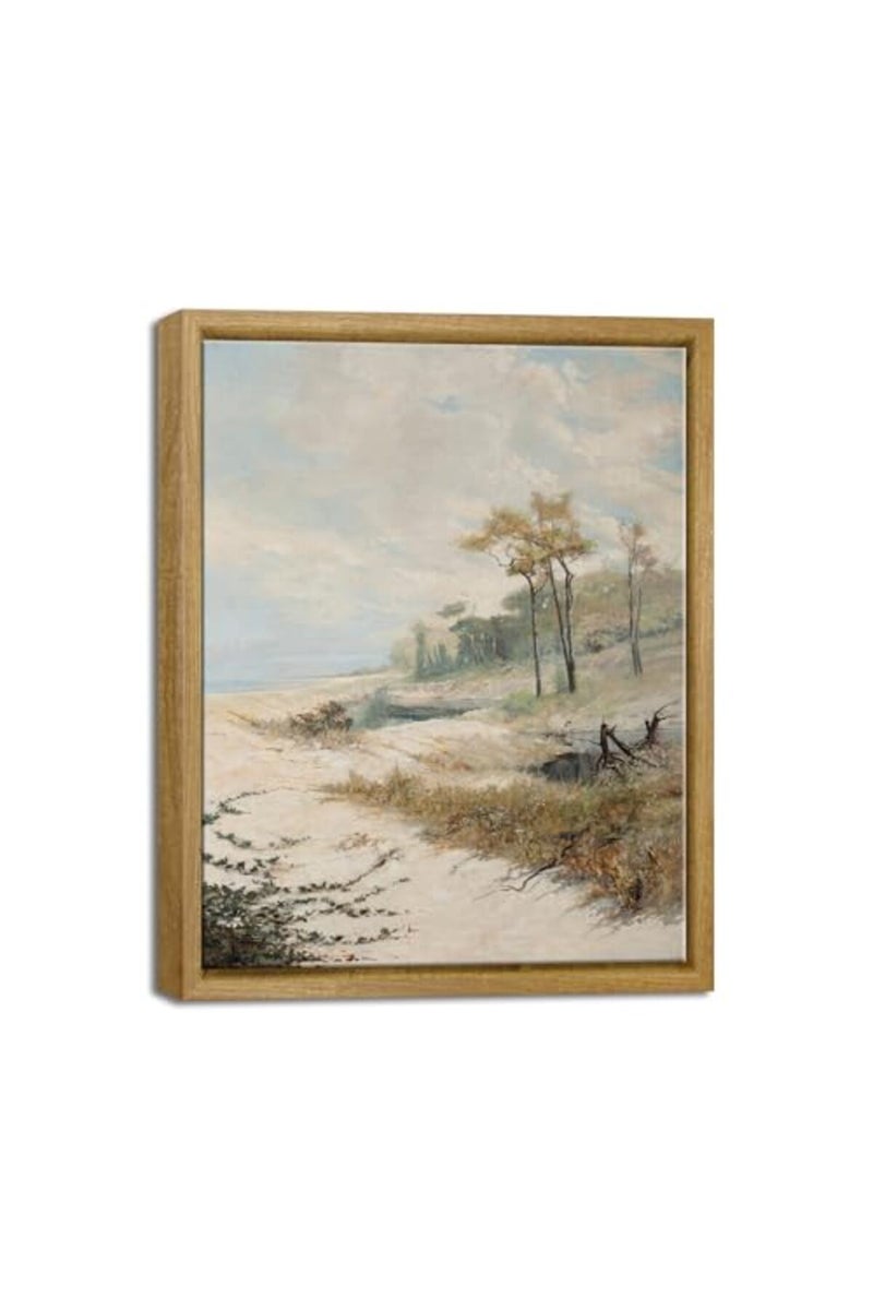 Pyradecor Vintage Canvas Wall Art Retro Natural Wood Framed Home Decor - Image 2