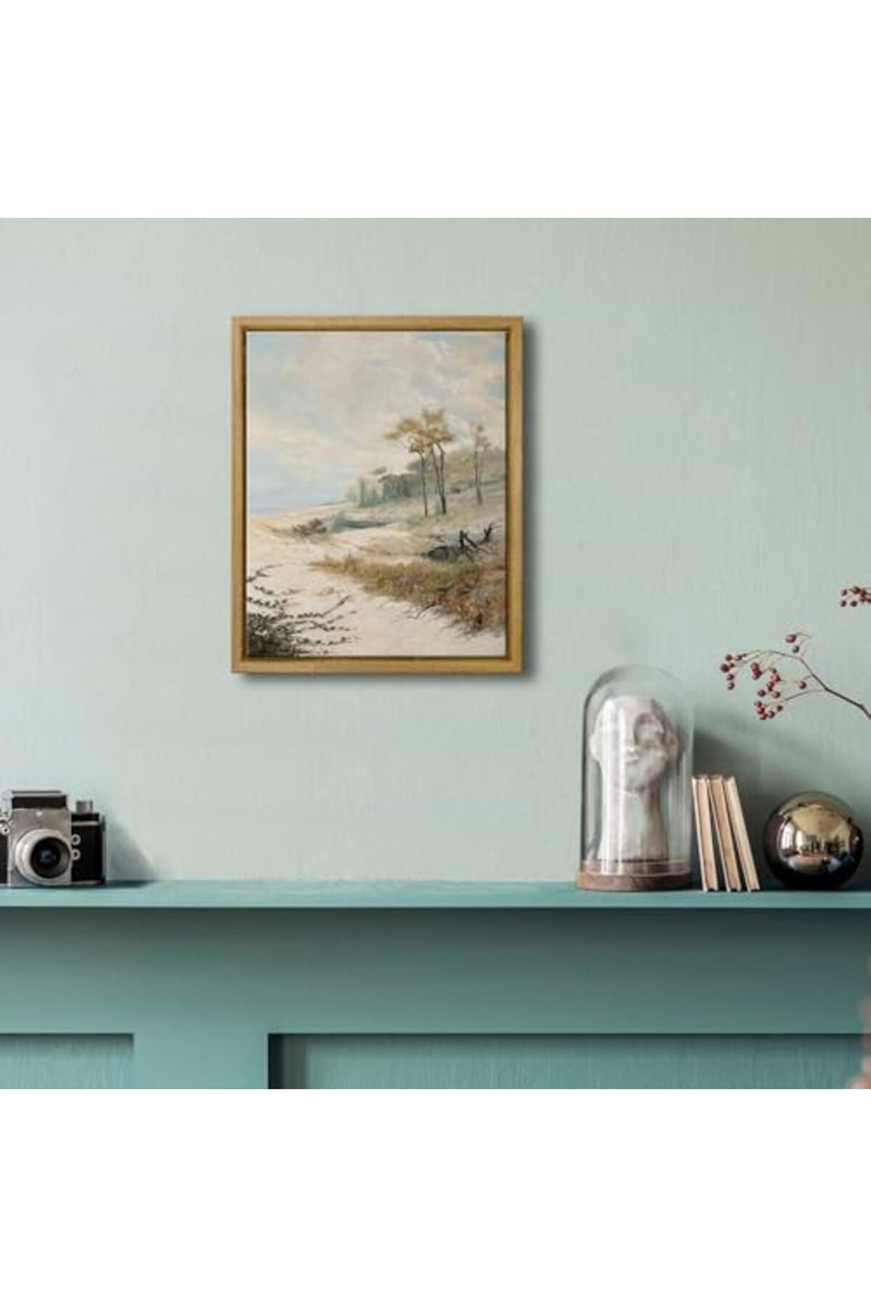 Pyradecor Vintage Canvas Wall Art Retro Natural Wood Framed Home Decor - Image 3