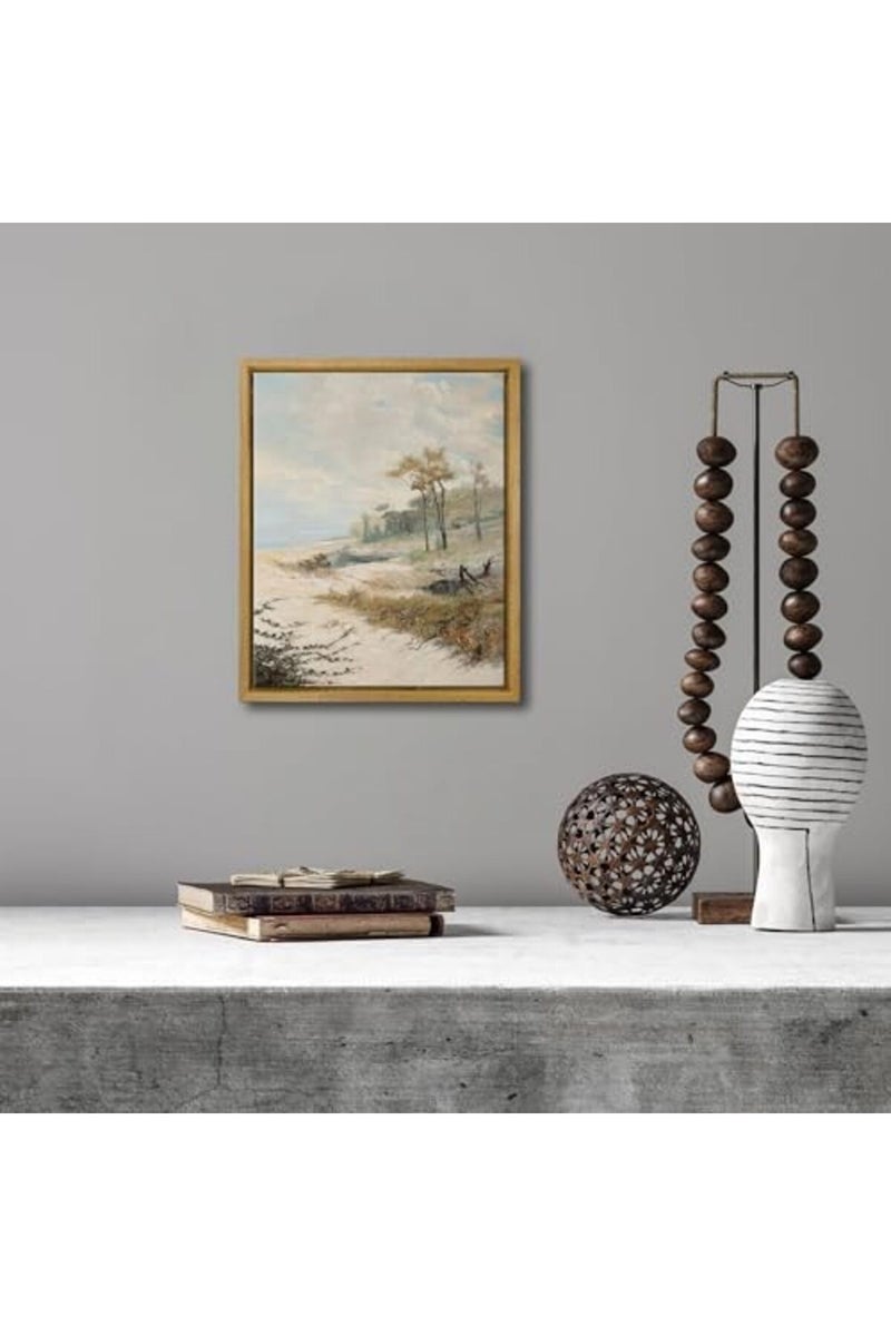 Pyradecor Vintage Canvas Wall Art Retro Natural Wood Framed Home Decor - Image 4
