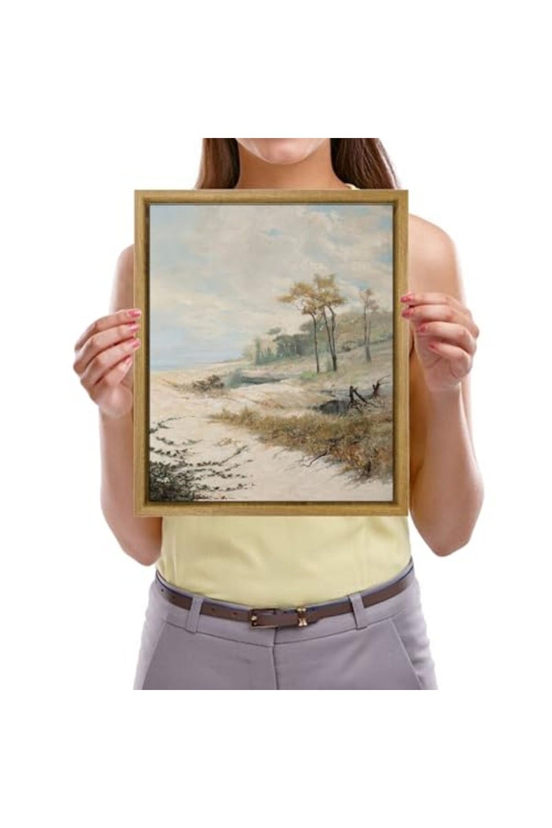Pyradecor Vintage Canvas Wall Art Retro Natural Wood Framed Home Decor - Image 5