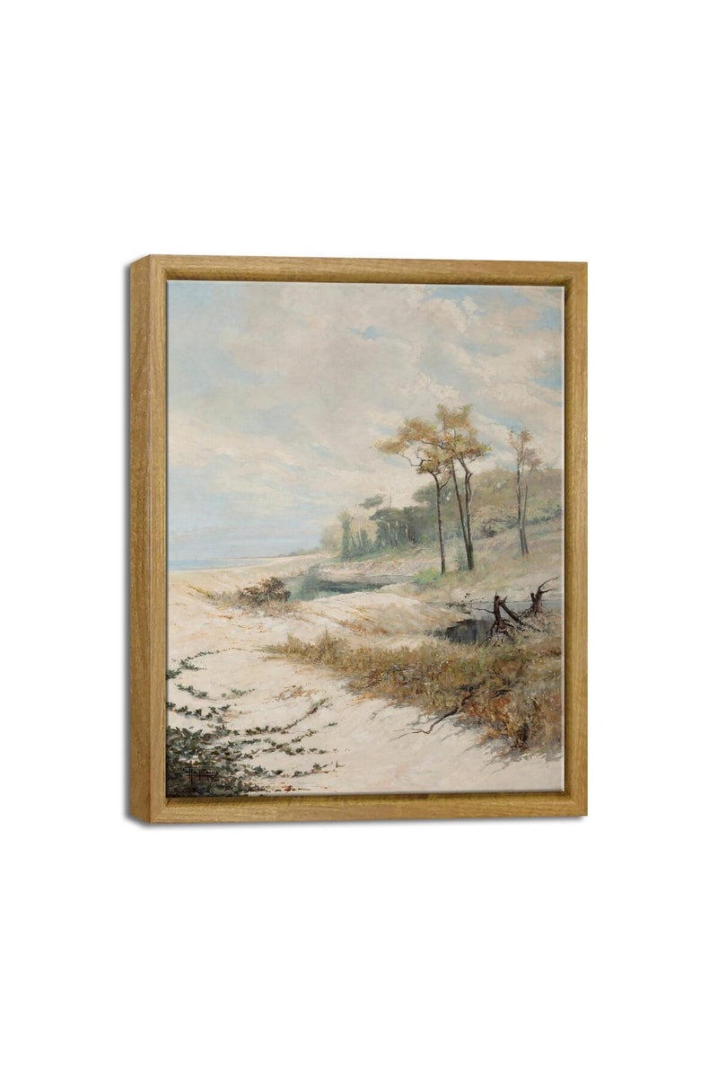 Pyradecor Vintage Canvas Wall Art Retro Natural Wood Framed Home Decor - Image 1