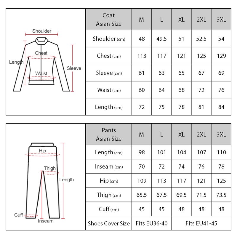 Waterproof Rain Coat Pants Set with Invisible Shoes Cover Rainproof Suit for Mortorcycling Cycling Fishing Camping - Image 2