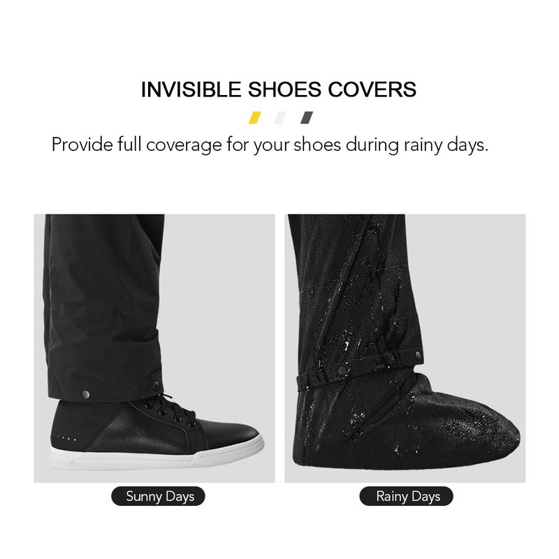 Waterproof Rain Coat Pants Set with Invisible Shoes Cover Rainproof Suit for Mortorcycling Cycling Fishing Camping - Image 3