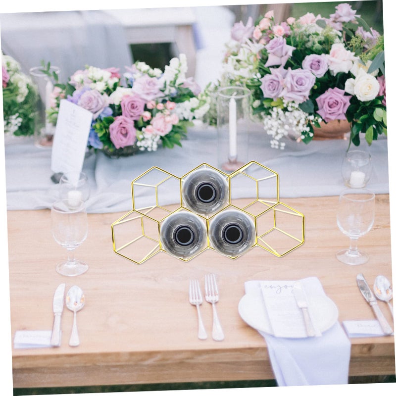 Metal Honeycomb Wine Rack 7 Hole Compact Display Stand Kitchen Dining Storage - Image 5