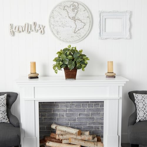 Nearly Natural Pothos with Coiled Rope Planter Silk Plant - Image 4