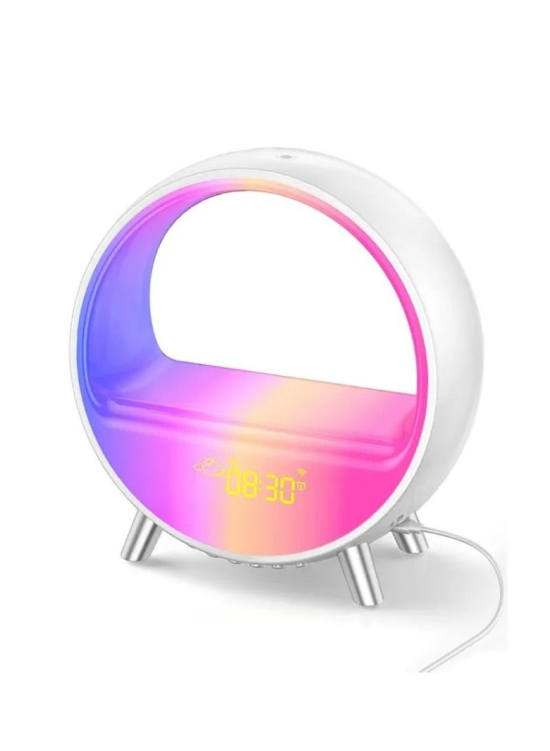 مكبر صوت منبه ذكي LED | LED ملون يستيقظ ضوء التحكم في التطبيق الصوتي - Image 1