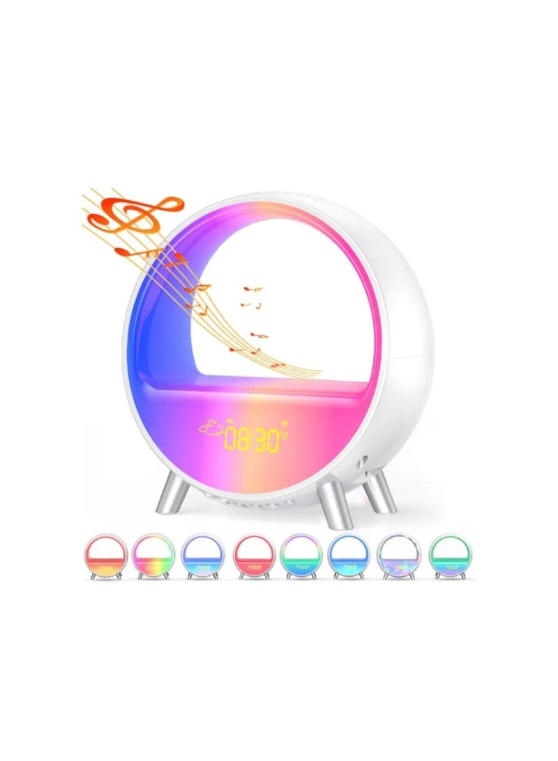 مكبر صوت منبه ذكي LED | LED ملون يستيقظ ضوء التحكم في التطبيق الصوتي - Image 4