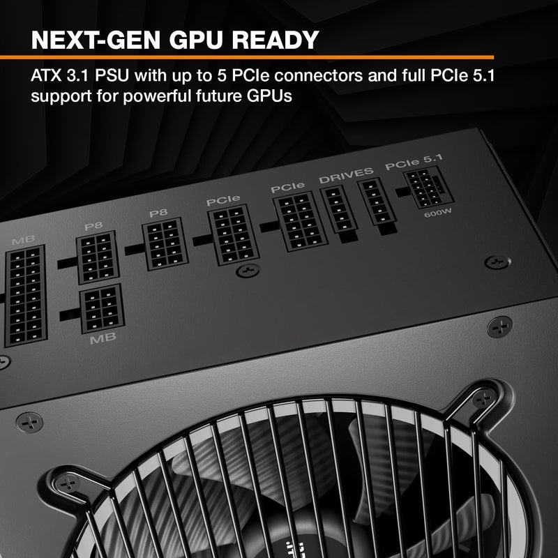 be quiet! Pure Power 13 M 850W Power Supply, 80 PlusÂ® Gold Certification, ATX 3.1 PSU, Support for PCIe 5.1 GPUs, semi-Passive 120mm be quiet! Fan, LLC Technology, Single Rail, for Overclocked GPUs - Image 4