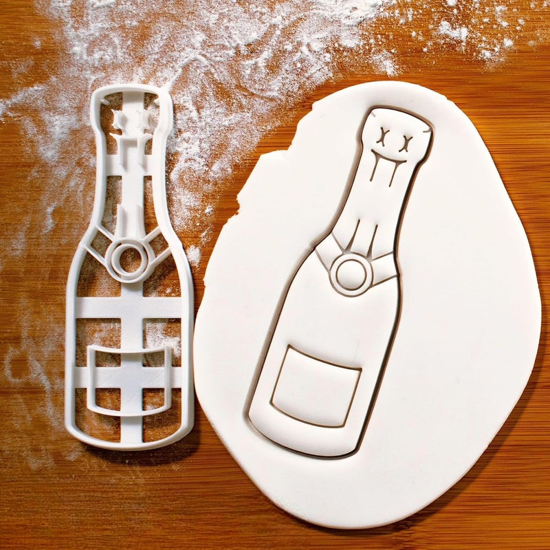 EROTNGO EROTNGO Champagne Bottle Cookie Cutter Perfect for DIY Wedding Treats Celebration Biscuits and Special Occasion Baking ONLY Bottle - Image 1