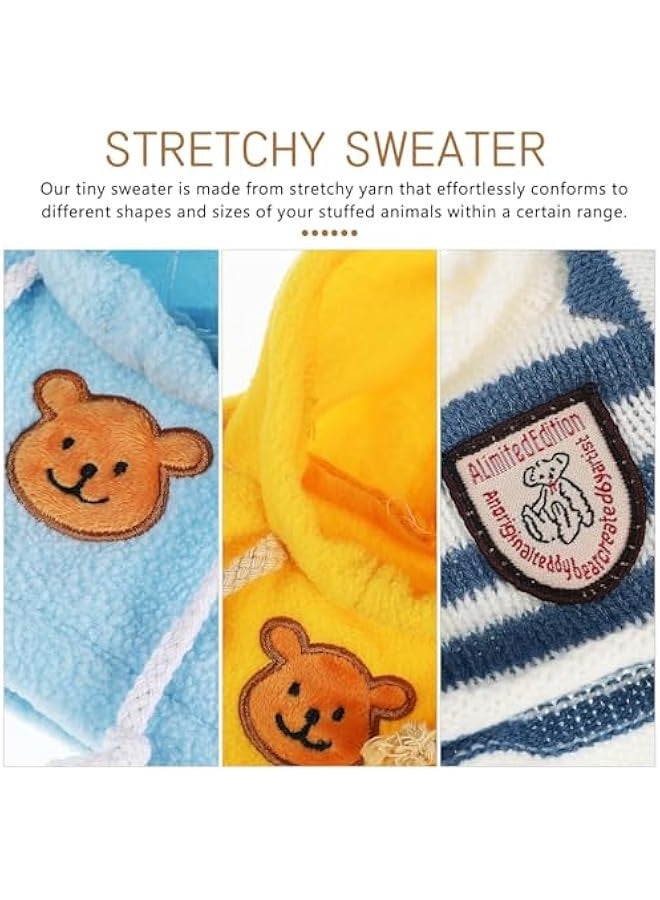 Stuffed Bear Clothes Toy Clothes for Dolls - Plush Toy Bear Sweater Outfits - Plush Bear Dolls Hoodie 3PCS - 2 Bear Hoodies and 1 Bear Sweater for Crafts - Image 4