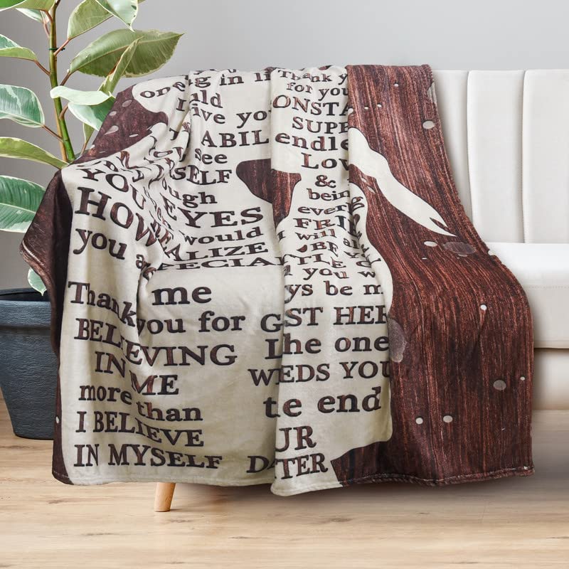 lpmisake Gifts for Dad from Daughter to My Dad Blanket Best Gift for Fathers Day Birthday Christmas Valentines Day Bday Present Idea for Father Husband Men Him Healing Thoughts Throw Blanket 60''x50'' - Image 3