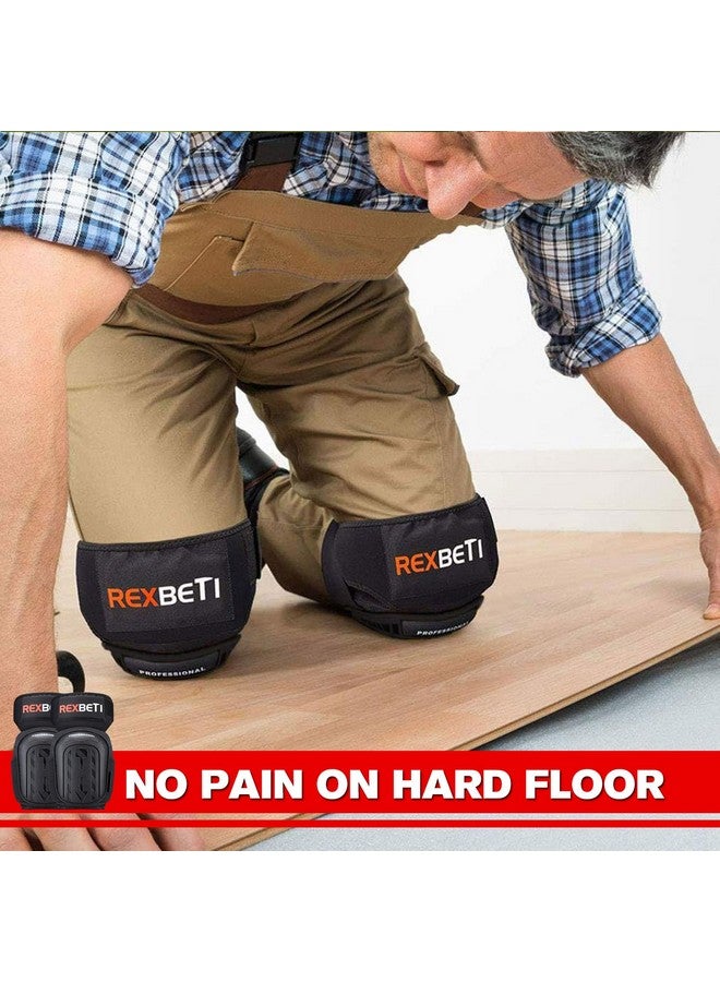 REXBETI REXBETI Knee Pads for Work, Construction Knee Pads for Men, Heavy Duty Comfortable Anti-slip Foam Gel Knee Pads for Gardening Flooring and Cleaning, Strong Stretchable Straps, Black  - Image 4