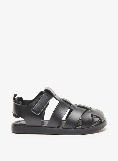 JUNIORS Boys Solid Sandals with Hook and Loop Closure