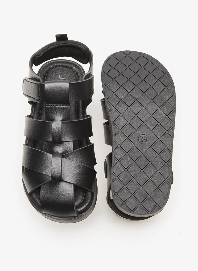 JUNIORS Boys Solid Sandals with Hook and Loop Closure