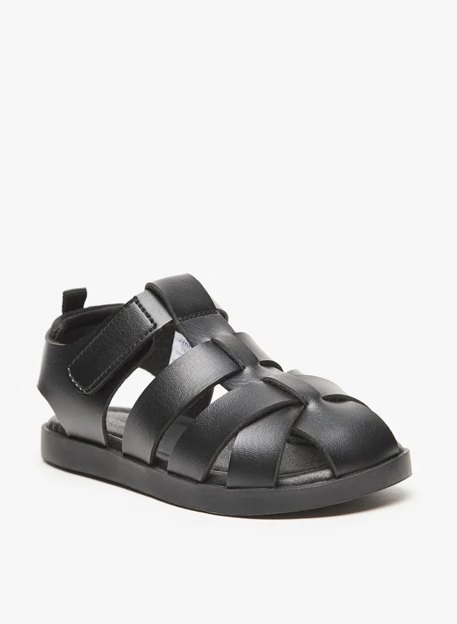 JUNIORS Boys Solid Sandals with Hook and Loop Closure