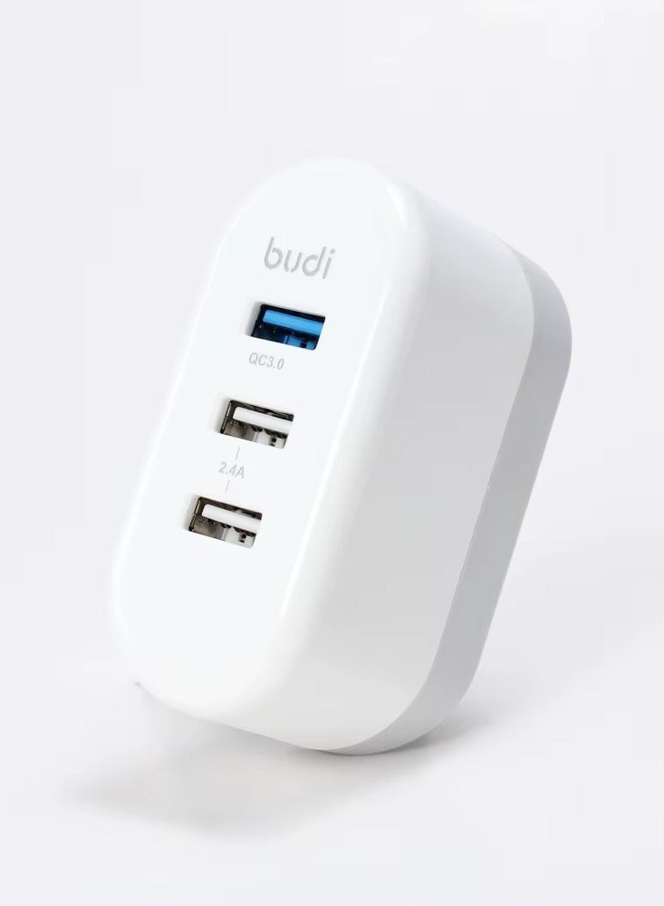 بودي شاحن حائط سريع الشحن من بودي بقوة 12 وات مع 3 منافذ USB للشحن السريع - Image 1