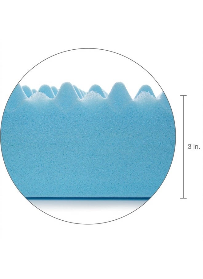 DMI - Foam Mattress Topper, Egg Crate Foam Pad, Mattress Pad and Bed Topper for Support, Air Circulation, Pressure Relief and Weight Distribution, Hospital Size Mattress, 33 x 72 x 3 - Image 1