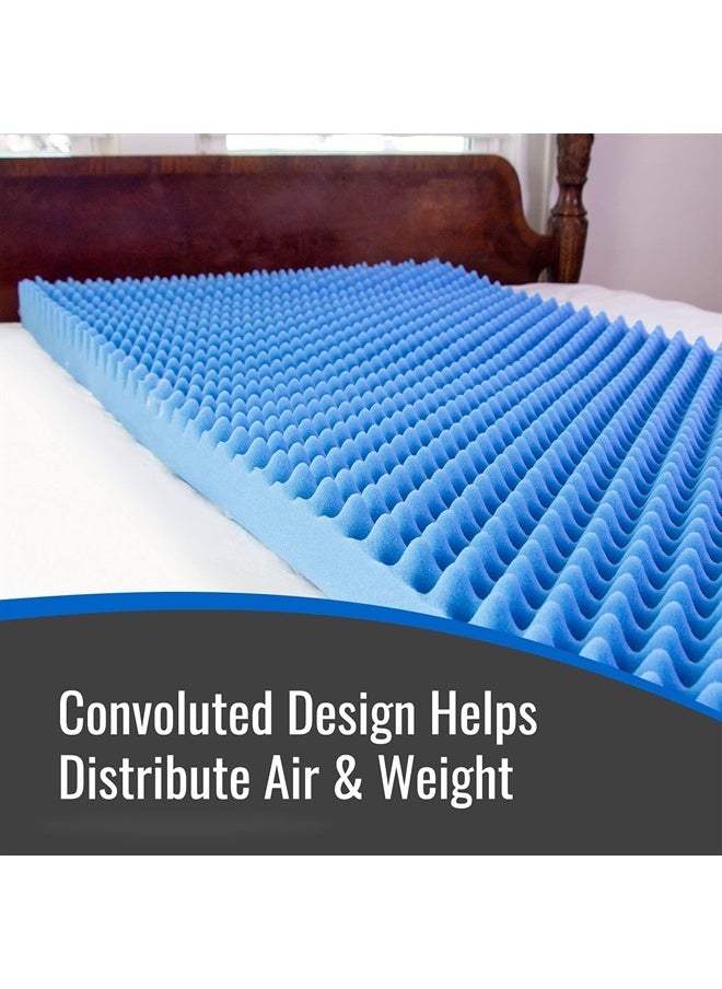 DMI - Foam Mattress Topper, Egg Crate Foam Pad, Mattress Pad and Bed Topper for Support, Air Circulation, Pressure Relief and Weight Distribution, Hospital Size Mattress, 33 x 72 x 3 - Image 1