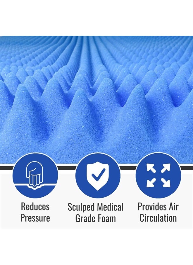 DMI - Foam Mattress Topper, Egg Crate Foam Pad, Mattress Pad and Bed Topper for Support, Air Circulation, Pressure Relief and Weight Distribution, Hospital Size Mattress, 33 x 72 x 3 - Image 1