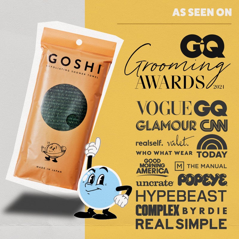 GOSHI Exfoliating Shower Towel - Rip-Resistant Exfoliating Washcloth for All Skin Types - Moss Green - Made in Japan - Image 4
