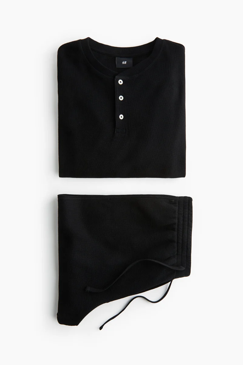 2-piece waffled loungewear set