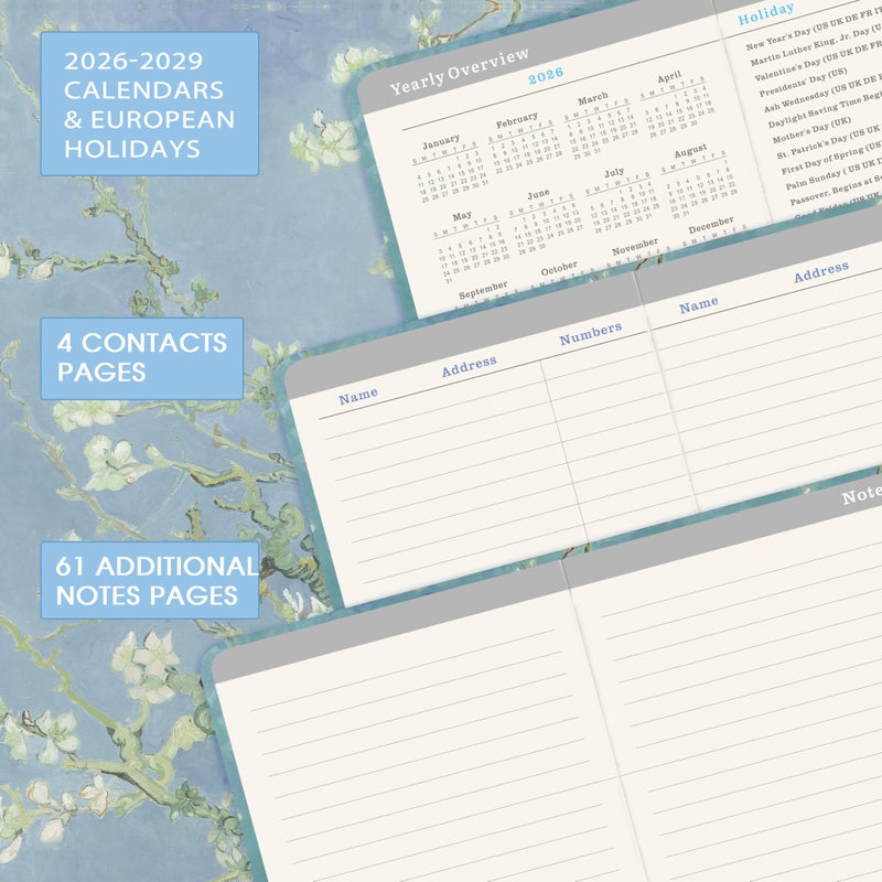 MaaIbok 2026-2029 Pocket Planner/Calendar - 3 Year Monthly Planner 2026-2029, Jul 2026 - Jun 2029, 6.3" x 3.8", 61 Notes Pages, Inner Pocket, Pen Holder & Elastic Closure - Image 4
