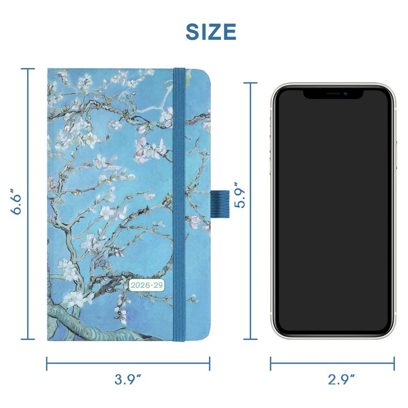 MaaIbok 2026-2029 Pocket Planner/Calendar - 3 Year Monthly Planner 2026-2029, Jul 2026 - Jun 2029, 6.3" x 3.8", 61 Notes Pages, Inner Pocket, Pen Holder & Elastic Closure - Image 5