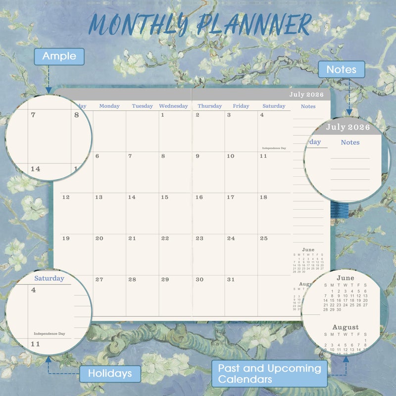 MaaIbok 2026-2029 Pocket Planner/Calendar - 3 Year Monthly Planner 2026-2029, Jul 2026 - Jun 2029, 6.3" x 3.8", 61 Notes Pages, Inner Pocket, Pen Holder & Elastic Closure - Image 3