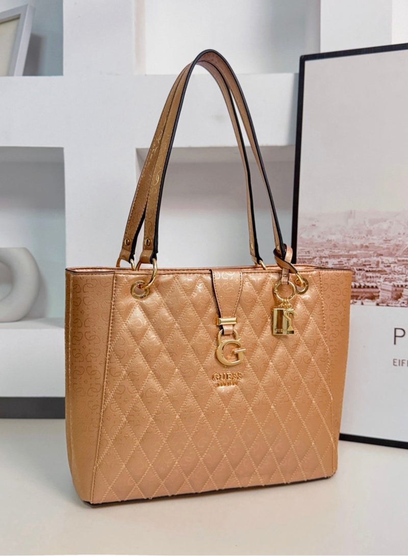 GUESS Women's Three-layer Large Capacity Tote Handbag Shoulder Bag 32.5×22×11.5cm 