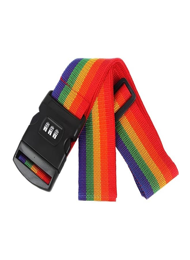 Dayish Luggage Strap | Luggage Belt for Suitcase & Trolley Bags | Travel Belt with Number Lock & Quick Release Adjustable Buckle for Suitcase (2, Rainbow) - Image 3