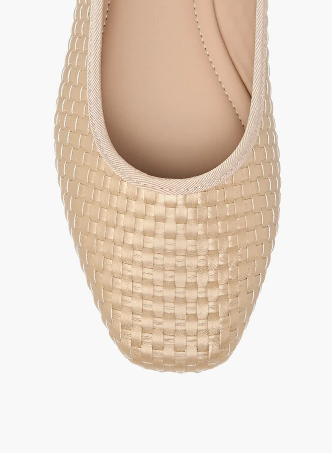 Flora Bella By Shoexpress Women Textured Square Toe Slip-On Ballerina Shoes