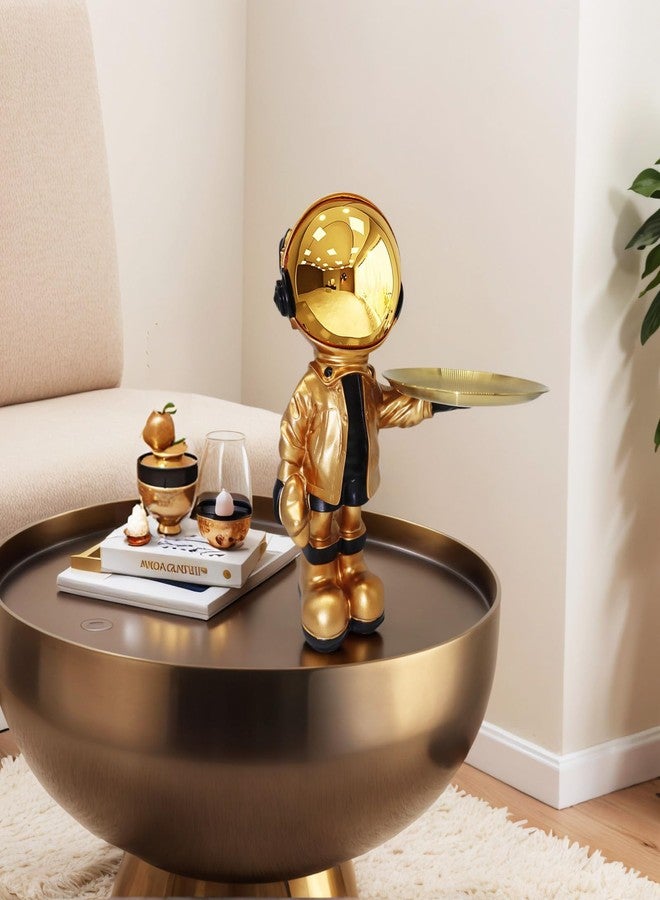Dosker Astronaut Sculpture with Tray, Home Decoration Sculpture (Gold) - Image 5