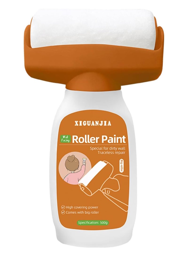 White Paint - for Effortless Cleaning & Pristine Walls,Small Roller Brush Repair Kit,Scratch & Yellowing Fixes, Water-Based, Ideal for Home Aesthetics Upgrade(500g, White)  - Image 1