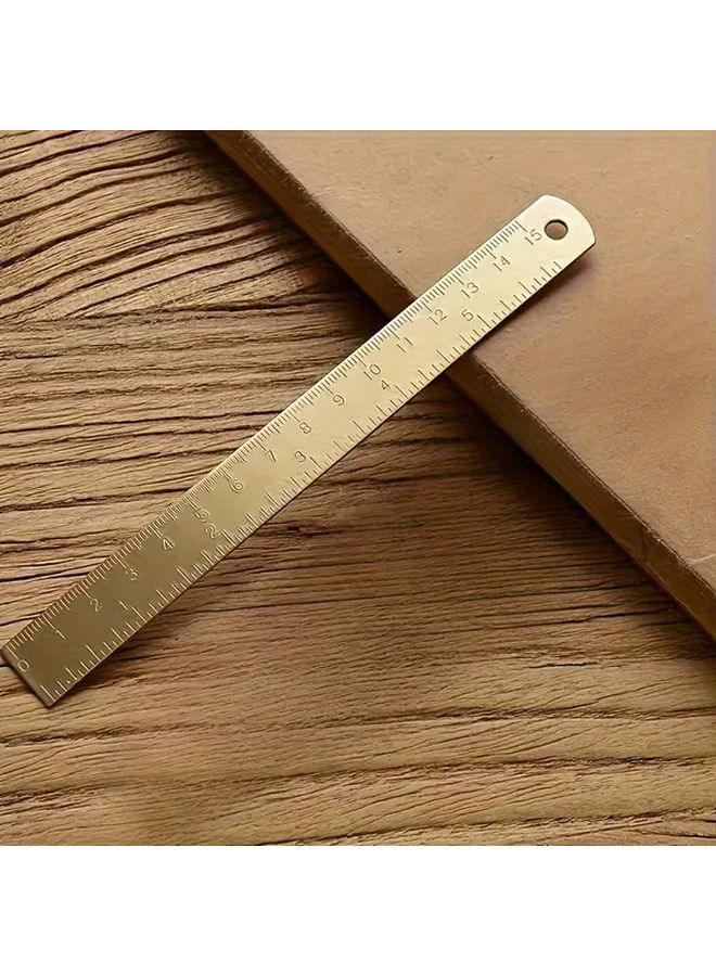 مسطرة نحاسية 15 سم 6 بوصة مقياس مزدوج مم بوصة أداة قياس دقيقة - Image 3