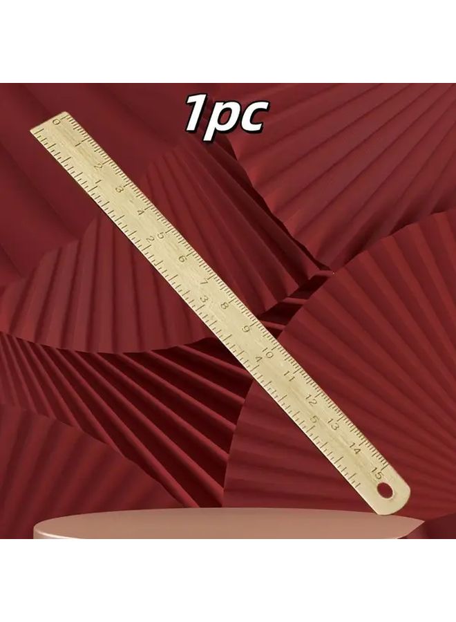 مسطرة نحاسية 15 سم 6 بوصة مقياس مزدوج مم بوصة أداة قياس دقيقة - Image 2